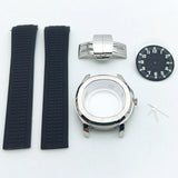 Aquanaut case 42mm NH35 Rose Gold 316 Stainless Steel Case Rubber Strap Luminous Dial Hands Modifed Watch Parts Accessorie glass back