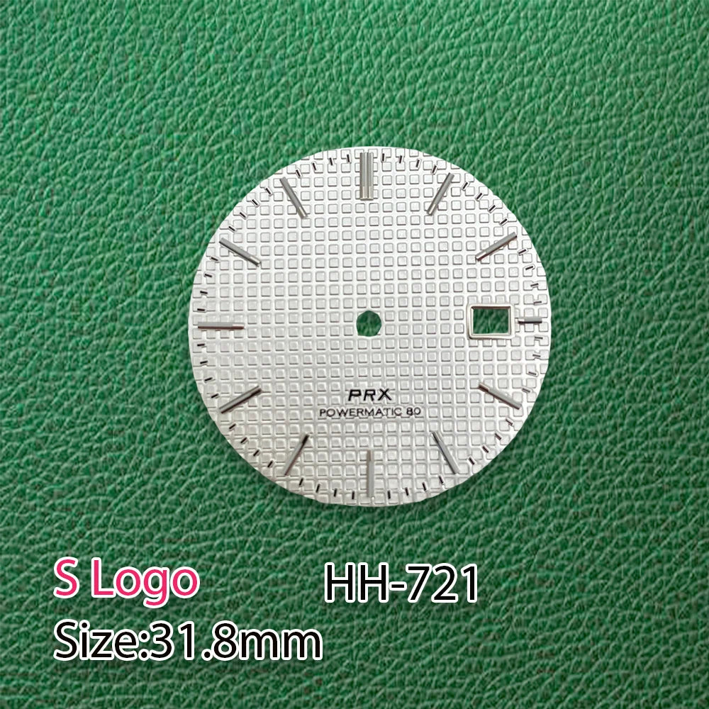 31.8mm watch dial PRX dial NH35 Oak dial Dial No Hands Green Luminous Suitable for NH35 NH36 Movement Watch Modification Accessories