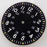 33.5mm Black Watch Dial Fit For NH34 NH36 NH35 Automatic Movement Arabic Numerals