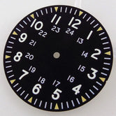 33.5mm Black Watch Dial Fit For NH34 NH36 NH35 Automatic Movement Arabic Numerals