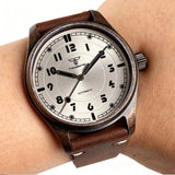 PVD Aged Pilot Watch Tandorio TD147V Vintage 39mm Bronze Coated Miyota 8215 PT5000 20ATM Sapphire Glass 10bar