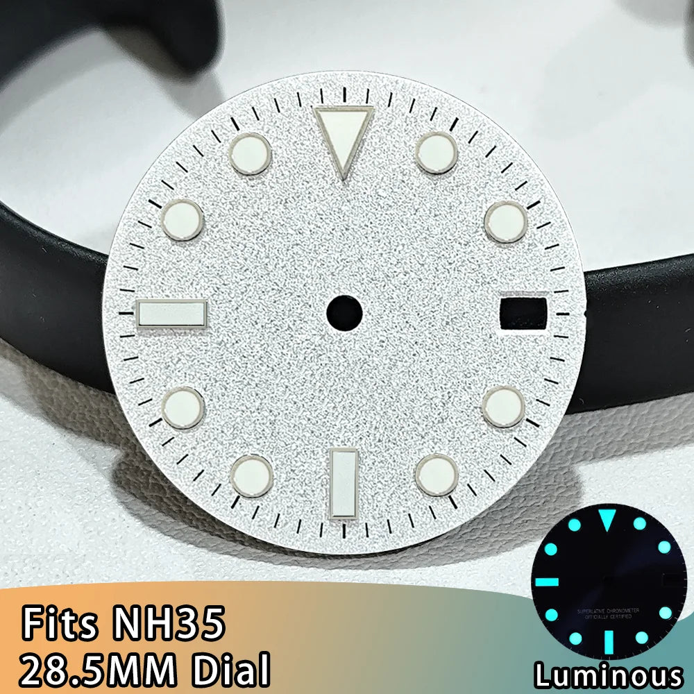NH35 Dial Watch NH35 SUB Dials 28.5mm Dials Blue Luminous Single Calendar Multi-color Watches Replacement Accessories NH34 Dials