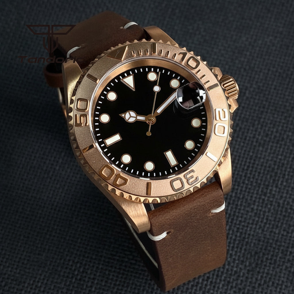 Solid Bronze Yacht Master Watch 40mm Tandorio TD232K CUSN8 NH35A