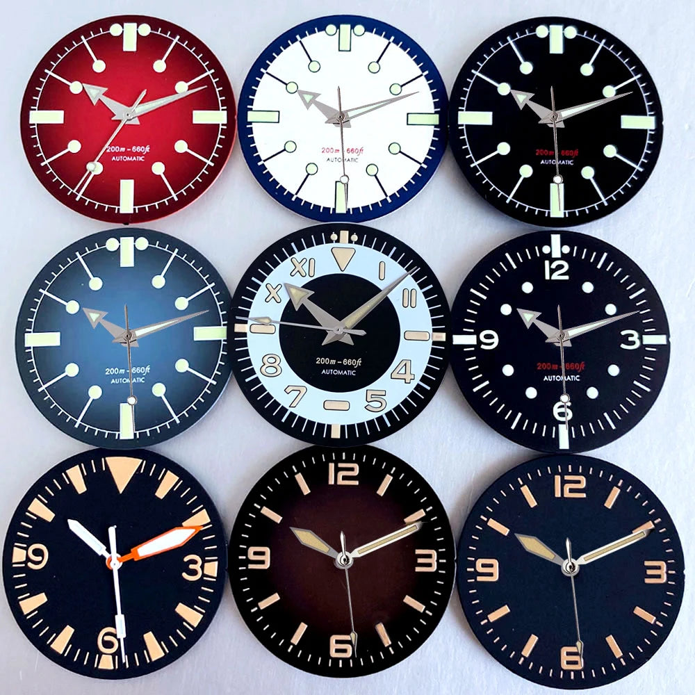31mm Dial Luminous Hands Fit for NH35 NH36 NH38 ETA2824 PT5000 Miyota8215 Automatic Movement
