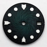 28.5mm Gradient Watch Dial  NH35 NH35A Movement Green Luminous Coloured Gradient Dial Fit 3 O'Clock Crown 3.8 O'Clock Crown