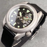 Skx Mod Pilot Tandorio TD115k 40mm Hollow Skeleton 3.8 Sandblast NH35A Military Sapphire 20ATM Luminous