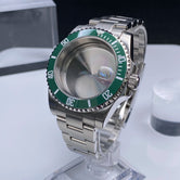 Sub Watch Case NH35 sliver 40mm GMT/SUB 120 clicks Stainless Steel Sapphire Glass fit nh34 nh35 nh36 movement 28.5mm Date Dial