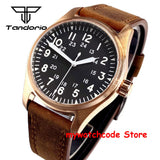 39mm Real Cusn8 Bronze Aviator Watch Tandorio TD107Z  Sapphire 20Bar  NH35A PT5000 Miyota8215 Automatic Military Relojes
