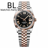 36mm39mm Two-tone Rose Gold DateJust Fluted Sapphire Roman Index Bubble 10Bar