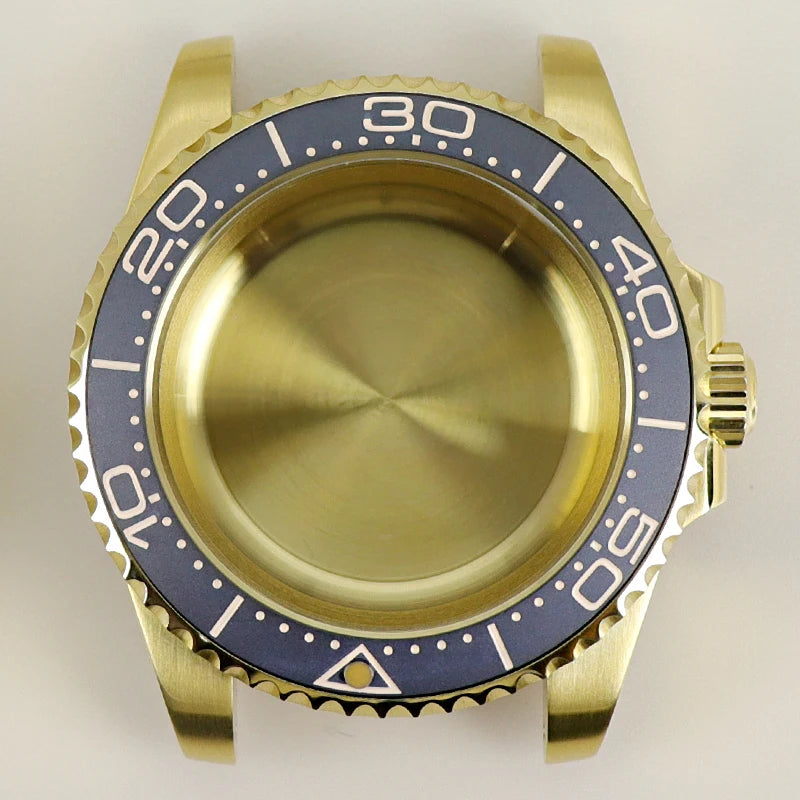 40MM PVD Gold Submariner Watch Case  GMT Yacht Master Polish Strap Sapphire Glass For NH35 NH36 NH34 NH38 Miyota 8215 Eta 2824 GMT SUB Yacht 20ATM waterproof