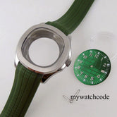 40mm 時計ケース ガラスバック ラバーストラップ ダイヤル 針セット NH35A NH36A 自動巻きムーブメント サファイアガラス