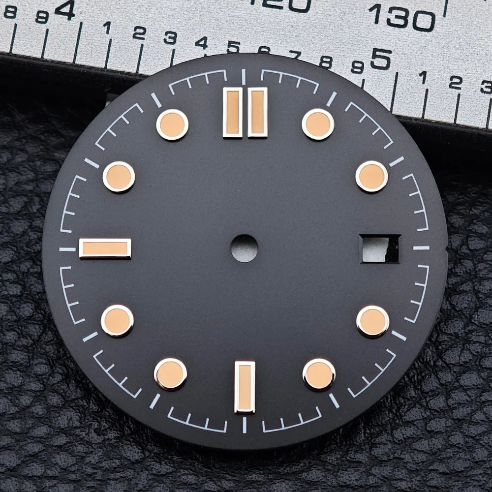 31.7mm seamaster Watch Dial For 300 Series NH35 NH36 Movement 6 O‘clock Date C3 Green Luminous Mechanical Watch Parts