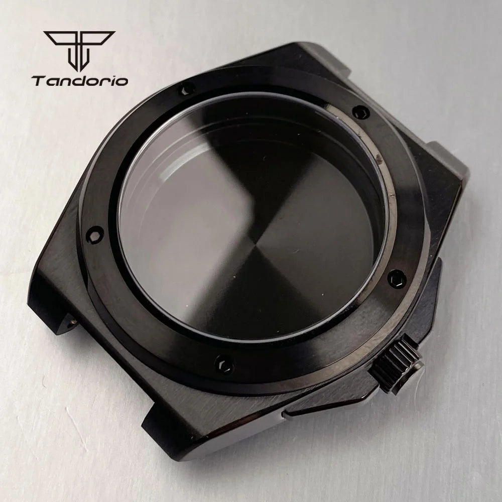 Black PVD 40mm Engineer Watch Case Watchband Sapphire Glass Fit for Engineer Style Watch Mod Accessories NH35 NH36/ETA2824 PT5000 Model