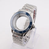 42mm NH35 Stainless Steel Seamaster Watch Case Mineral/Sapphire Glass Black Ceramics Bezel Insert with Bracelet for Seiko Mod Seamaster Build Parts