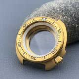 PVD Gold Turtle Abalone Watch Case 6105 6309 Crown at 4.1 Fit NH35 NH36 Movement 200m Waterproof Resistance Diving Men's Watch Case