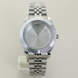 Silver DateJust Watch Case Two Tone Watch Case 39mm 36mm Fluted Sapphire Crystal For Seiko NH35 NH36 NH38 NH34 Miyota 8215 Movement 28.5 Dial Jubilee Bracelet (Copy)
