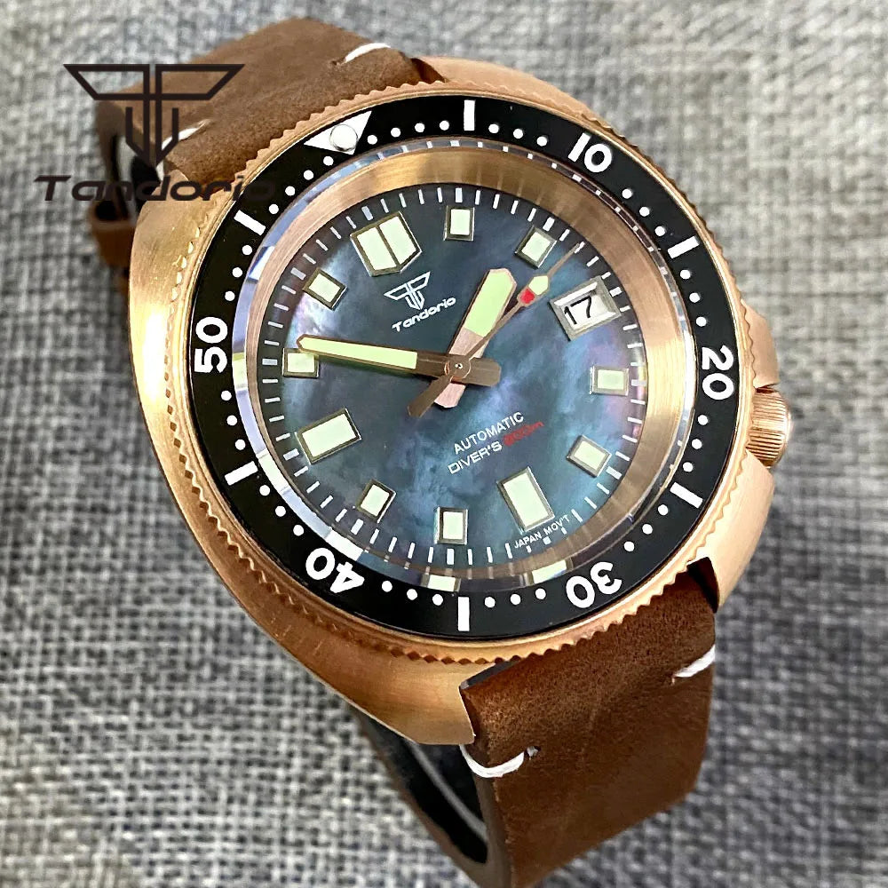 Tandorio Cusn8 Bronze Willard Captain Watch TD239M NH35A 44mm 20bar Diver Sapphire