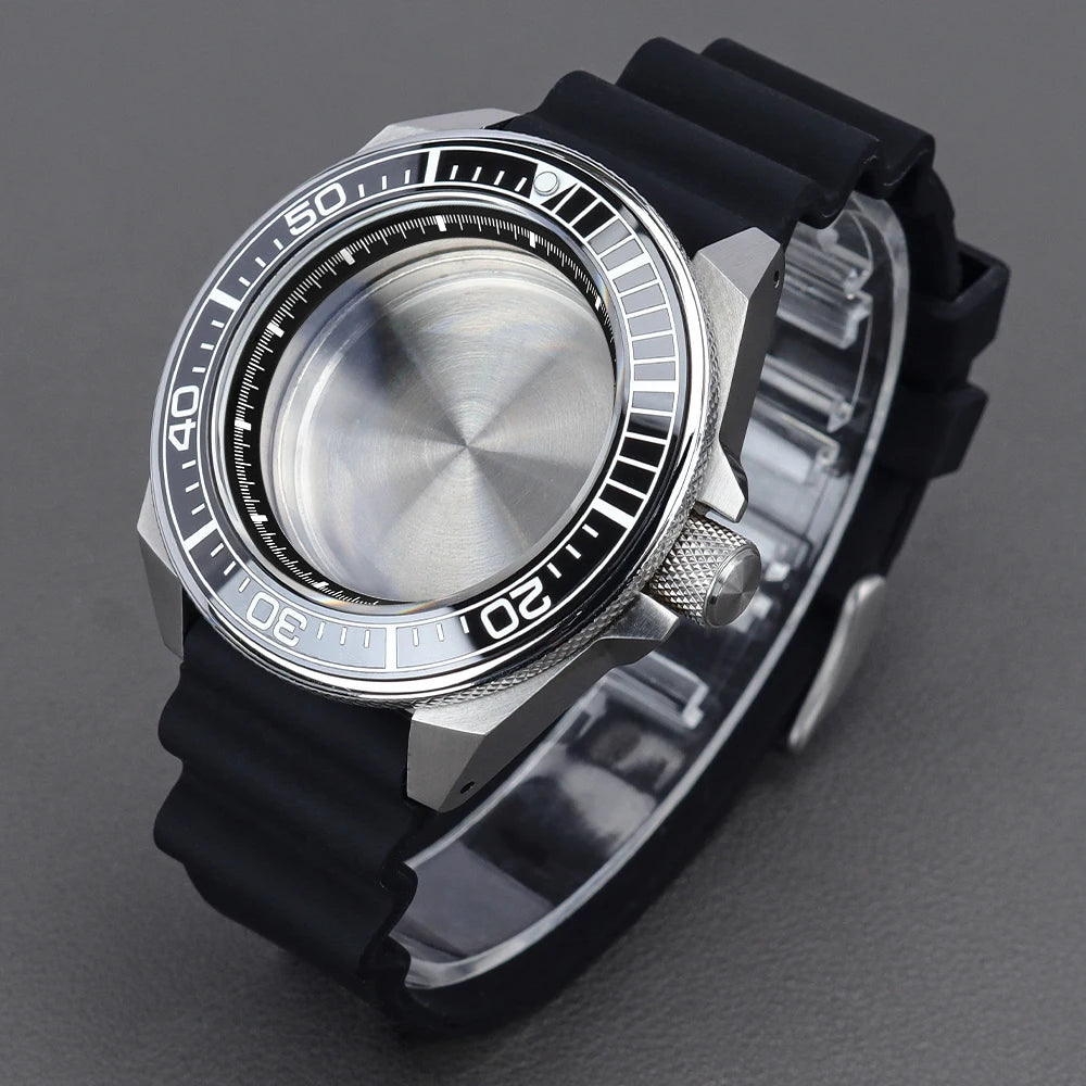 43.8mm Samurai King Watch Case Sapphire Ceramic Insert For Seiko NH35 NH36 NH34 Movement Mod 10ATM