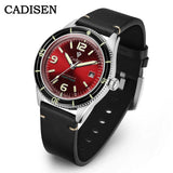 CADISEN C8239 40mm Dive Watch MIYOTA 8215 Movement 10bar AR Mineral Crystal Luminous Red Mens Watches