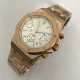 Rose Gold Quartz Royal Oak Octagon Watch Customized LOGO  Chronograph 41mm Japanese VK63 Movement Sapphire 3ATM