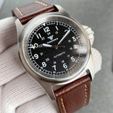 36mm Bronze Pilot Watch Tandorio TD130B Sapphire Frosted Dial Date 20ATM NH35A Automatic