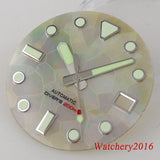 29mm Watch Parts White Blue Black Watch Dial Mother Of Pearl Fragment Pattern Fit NH35 NH36 Automatic Mens Watch Accessories