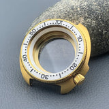 PVD Gold Turtle Abalone Watch Case 6105 6309 Crown at 4.1 Fit NH35 NH36 Movement 200m Waterproof Resistance Diving Men's Watch Case