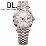 36mm39mm Two-tone Rose Gold DateJust Fluted Sapphire Roman Index Bubble 10Bar