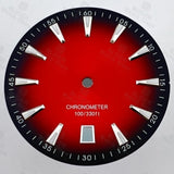 33mm AT Style Watch Dial Wristwatch Parts Sunburst Gradient Black Ocean Blue Red Dial Luminous Fits NH35 Movement 6 o'clock
