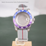 40mm Titanium Watch Case Nylon Strap Sapphire  For ETA2824 PT5000 NH35 NH36 SUB GMT Watch Accessories