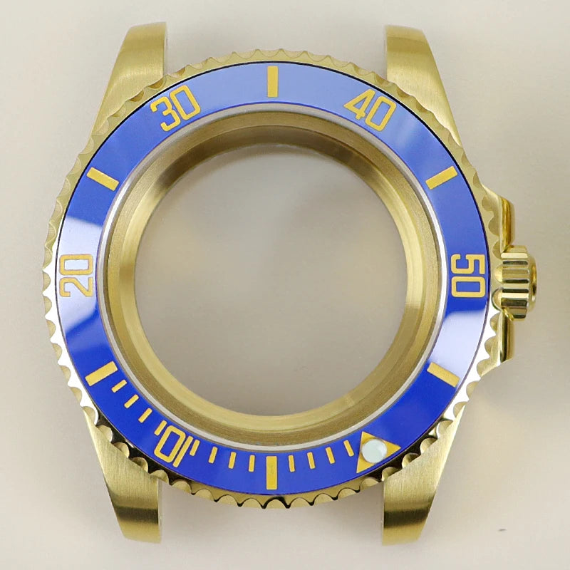 40MM PVD Gold Submariner Watch Case  GMT Yacht Master Polish Strap Sapphire Glass For NH35 NH36 NH34 NH38 Miyota 8215 Eta 2824 GMT SUB Yacht 20ATM waterproof