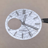 28.5mm Honeycomb Texture Watch Dial Hands Set Green Luminous Faces for NH34 NH38 Movement