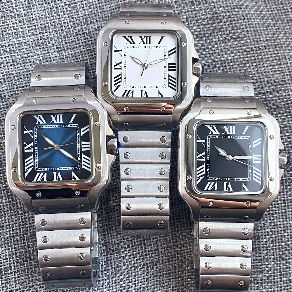 Square Watch Tandorio TD303S 38mm NH35A Automatic Roman Number Glass Back 5bar Sapphire