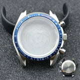 40mm Speedmaster Watch Case Stainless Steel  For VK63 VK64 Chronograph Quartz Movement Mineral Moon Foorprint Sterile Caseback