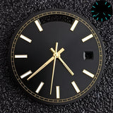 Miyota 8285 Dual Calendar Dial and hands 31mm up and down dual calendar dial blue green luminous watch replace accessories