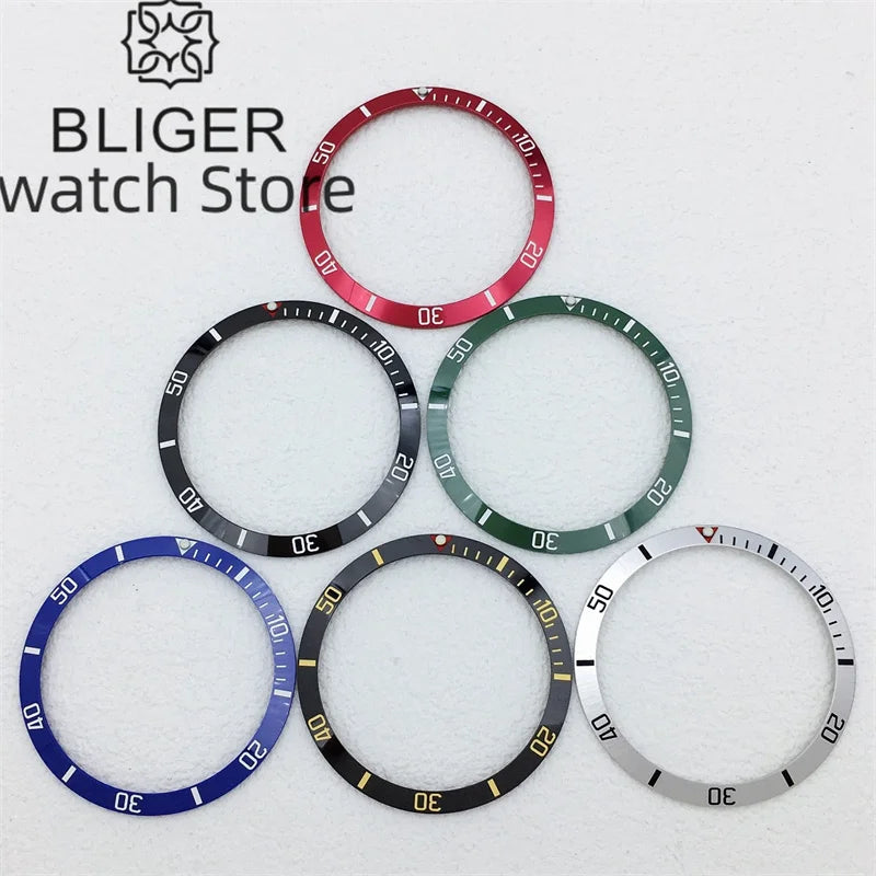 BB58 Watch Bezel Insert 37.2mm x 31.4mm Ceramic/aluminium for 39mm Case Watch Accessory Parts