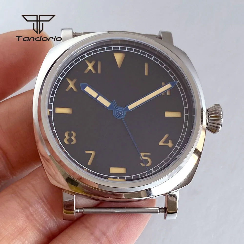 Polished Square Watch Case 42mm Rediomir Mod Parts 35mm Sandwich Dial+Hands Fit NH35 NH36 NH38 Miyota8215 821A 8205 ETA2824 PT5000 ST2130 Sapphire