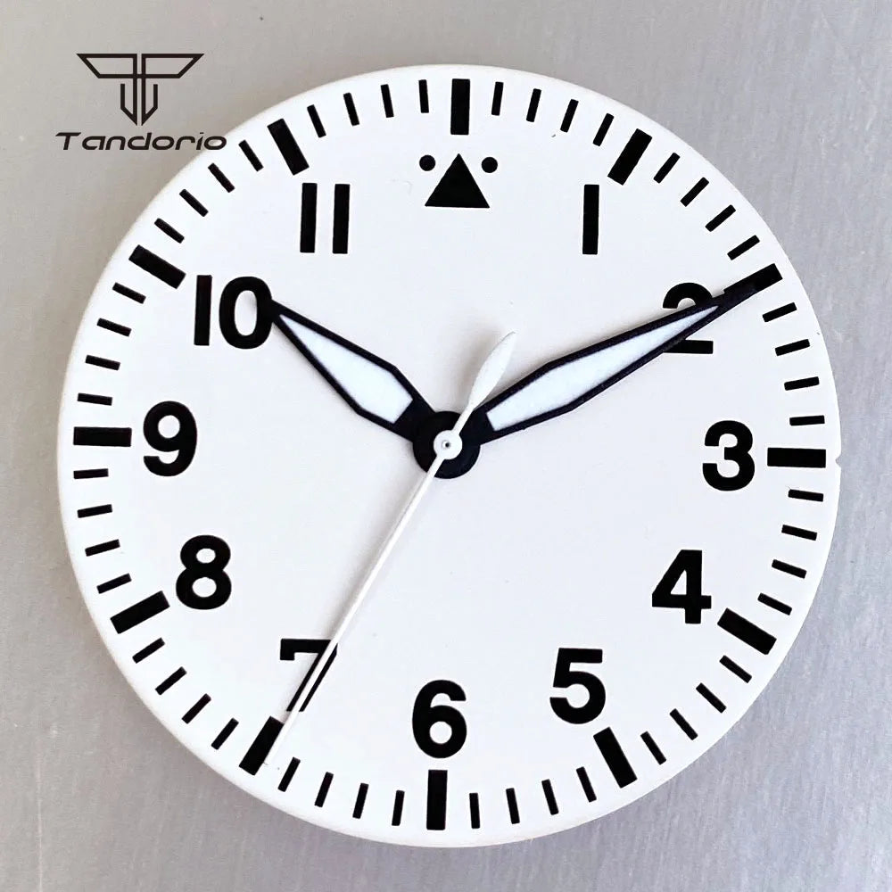 33.5mm Pilot Watch Dial+Hands Black/White/Blue/Green Color Luminous Fit NH35 NH36 NH38 ETA2824 PT5000 ST2130 Miyota82 Movt
