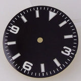Explorer Watch Dial 29mm Watch Dial Explore Dial Face for NH35 NH36 Movement Black/Orange/Blue Steel Watch parts Green Lume Replacement Parts