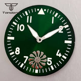 ETA6498 Watch case ST3621 42mm Manual Winding Pilot+37mm Dial Set Sapphire Transparent Back 5ATM