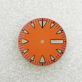 28.5mm Green Luminous NH36 Watch Dial Triangular Scale Dial Mechanical Watch Face for NH36A Movement Dive Watch Repair Parts