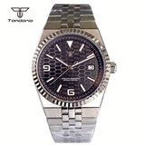 41mm Land-Dweller Style Watch Tandorio TD305k Date Sapphire Sterile Glass Back 5ATM