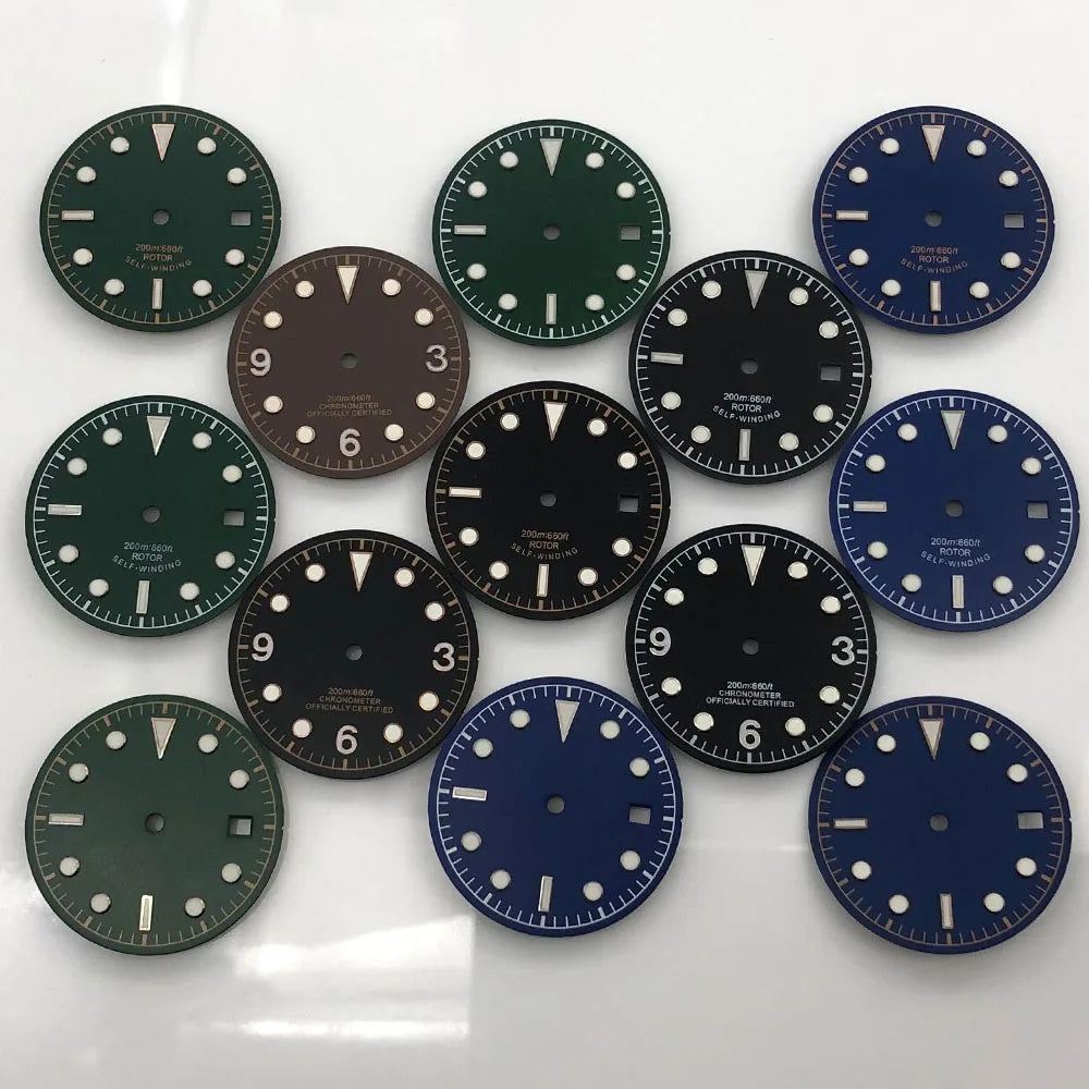 30.5mm Dial For 41MM Black Bay Mod Green Luminous  NH35 NH36 ETA2836/2824 Miyota8205/8215/821A
