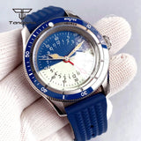 Tandorio TD213 NH34 GMT Watch Serica Homage Full Lume Two Tone Dial  Domed Sapphire 20BAR Dive 40mm Men's Fashion Wristwatch