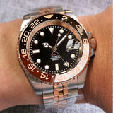 Tandorio NH34 GMT Two Tone Diving Watch TD015C 904L Bracelet 20Bar 40MM Sapphire