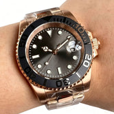 40mm Rose Gold Sub Watch with GMT Bezel Tandorio TD015R Miyota 8215/pt5000 20ATM Sapphire