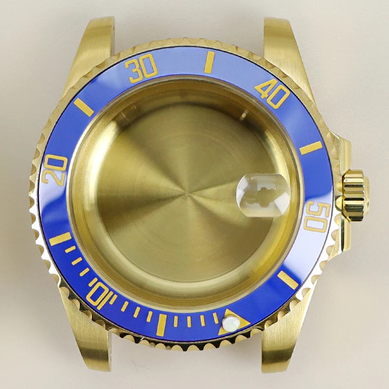 40MM PVD Gold Submariner Watch Case  GMT Yacht Master Polish Strap Sapphire Glass For NH35 NH36 NH34 NH38 Miyota 8215 Eta 2824 GMT SUB Yacht 20ATM waterproof