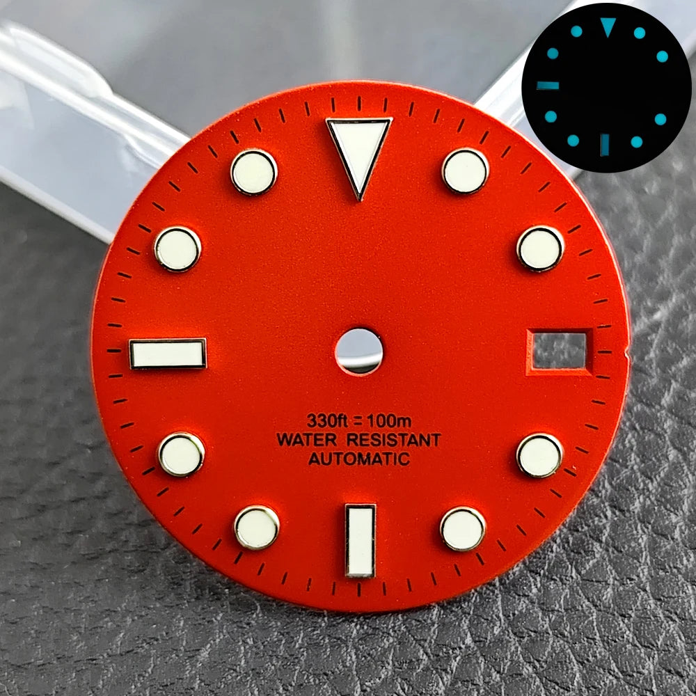 28.5mm blue lume NH35 NH34 Dial Single Calendar Submariner style with Hands Watches accessory