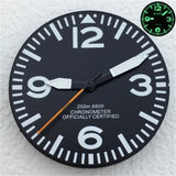 Full Luminous Dial 29mm dial Black White Dial With Hands Fit NH34 NH35 NH36 Movement Green Luminous Watch parts
