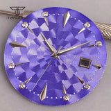35mm Watch Dial Multicolor Texture Face Date Window Fit NH35 Automatic Watches Sword Hands Set Wristwatch Accessories Mod Parts